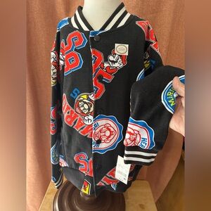 Kids Black Graphic varsity sweatshirt
